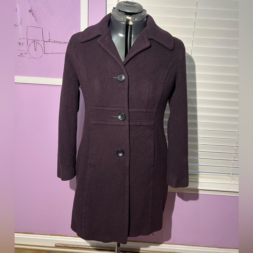 Purple Cashmere and Wool Coat Anne Klein Size 4